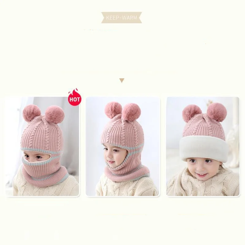 Gorros de invierno para bebé de 2 a 5 años, bufanda, gorro de una pieza para bebé, gorros con orejas de protección para invierno, gorros cálidos para niños y niñas, Bonne para niños pequeños