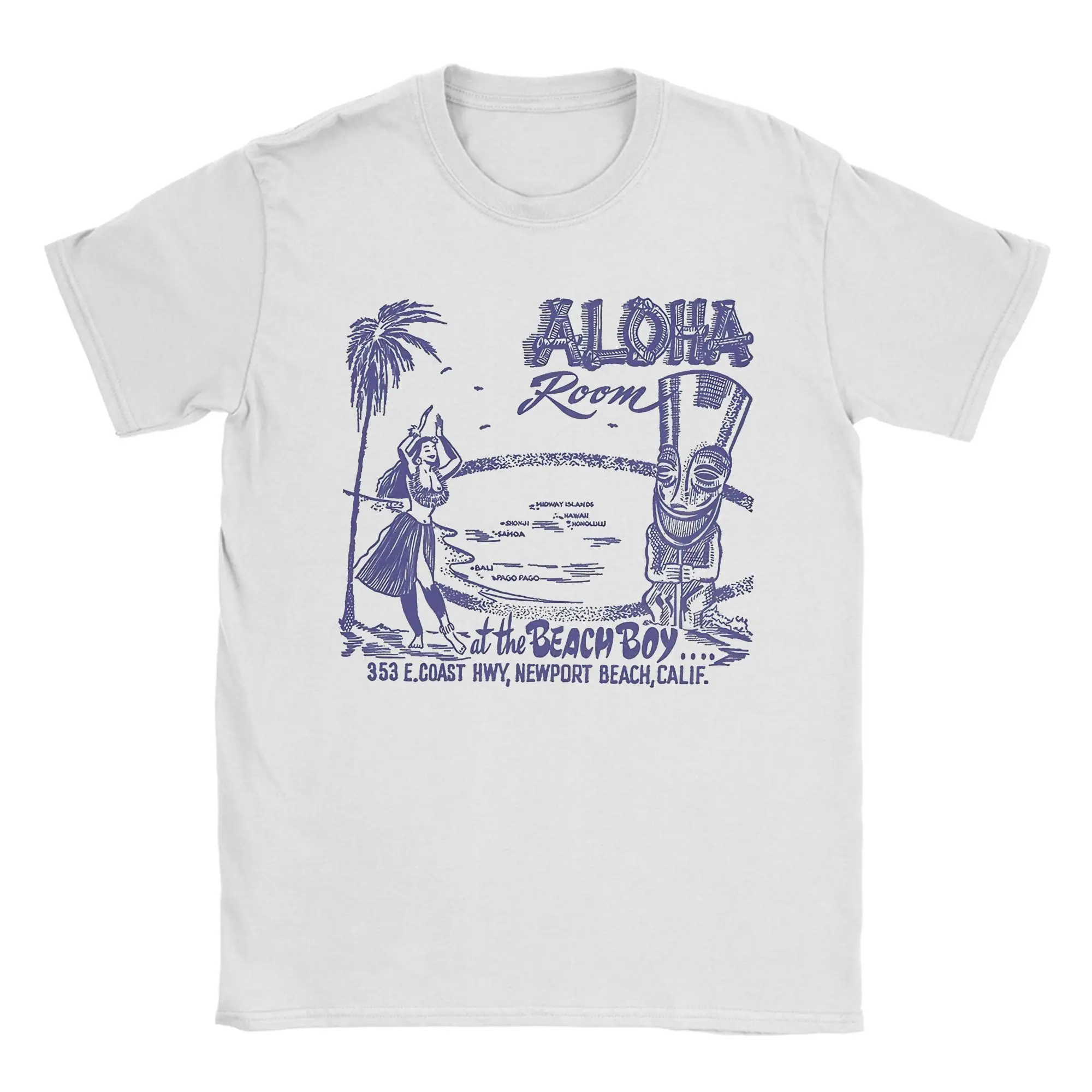 Hip Hop Tiki Aloha Room Retro Matchbook cover Tshirts Men Round Neck Short Sleeve Clothing  Cotton Summer TopsTops
