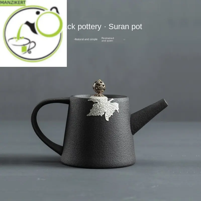 

Simple Black Pottery Tea Pot Ceramic Single Teapot Japanese Style Teapot Large Size Retro Stoneware Porcelain Teapot Tea Pots