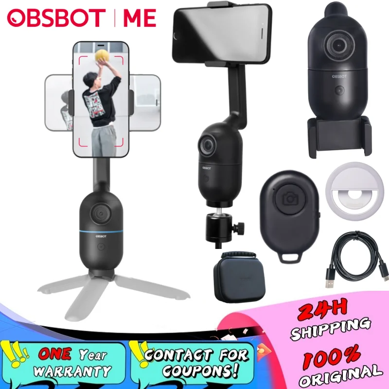 NEW OBSBOT Me AI Powered Selfie Phone Mount Auto Tracking Quick Pick Smartphone Gimbal for Vlog Live streaming Photo Video Call