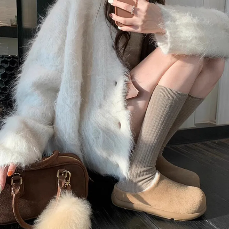 2025 inverno caldo pelliccia donna appartamenti ciabatte pantofole moda copertura esterna diapositive scarpe pigre comfort casual scarpe di cotone femminile