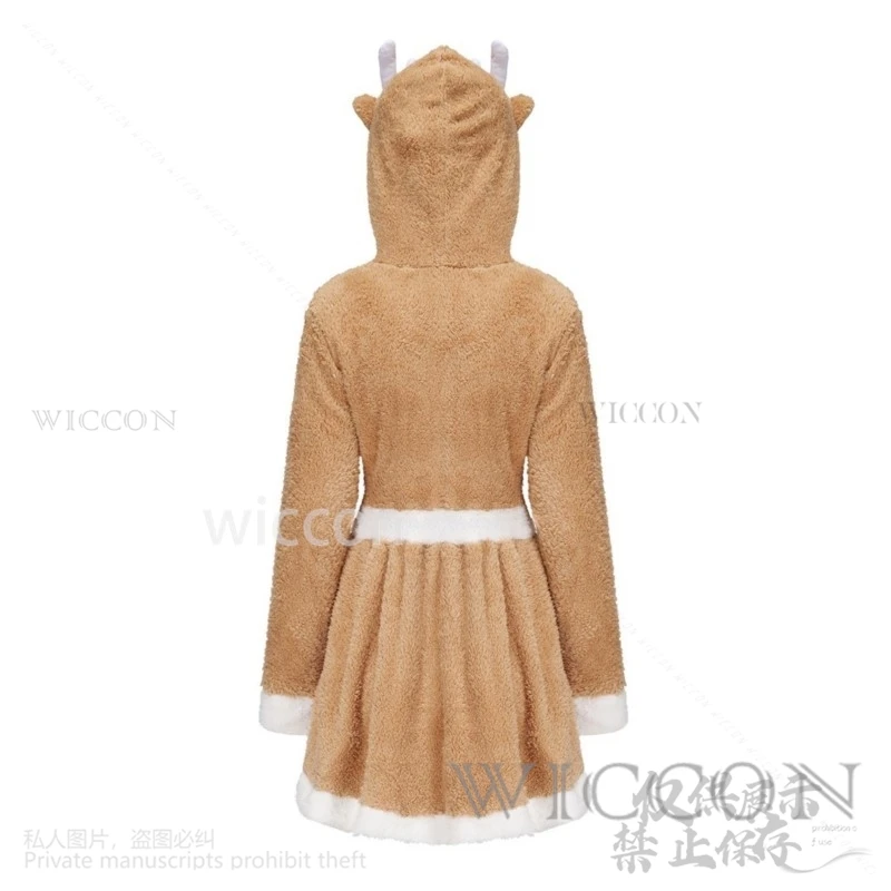 2024 Christmas Cosplay Cute Reindeer Elk Costume Animal Loose Warm Coral Fleece Pajamas Dress Parent-Child Makeup Outfits Lolita