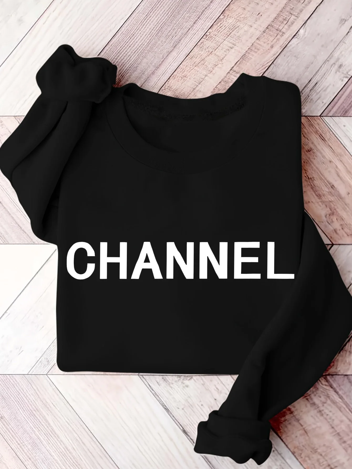 Women\'s CHANNEL Print Sweatshirt Female Fashion All-Match Street Hoody Crewneck Casual Hoodies Pullover Oversize Clothing