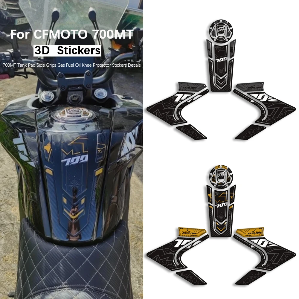 NEW Motorcycle For CFMOTO 700MT Touring Bike Adventure Tank Pad Side Grips Gas Fuel Oil Knee Protector Stickers Decals 700 mt