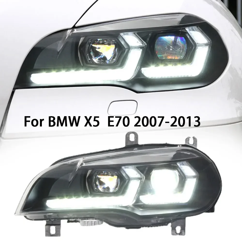 

Автозапчасти для BMW X5 E70, фары 2007-2013, двойной L, стиль 2023, сменный DRL-проектор, автомобильные аксессуары, модифицированные