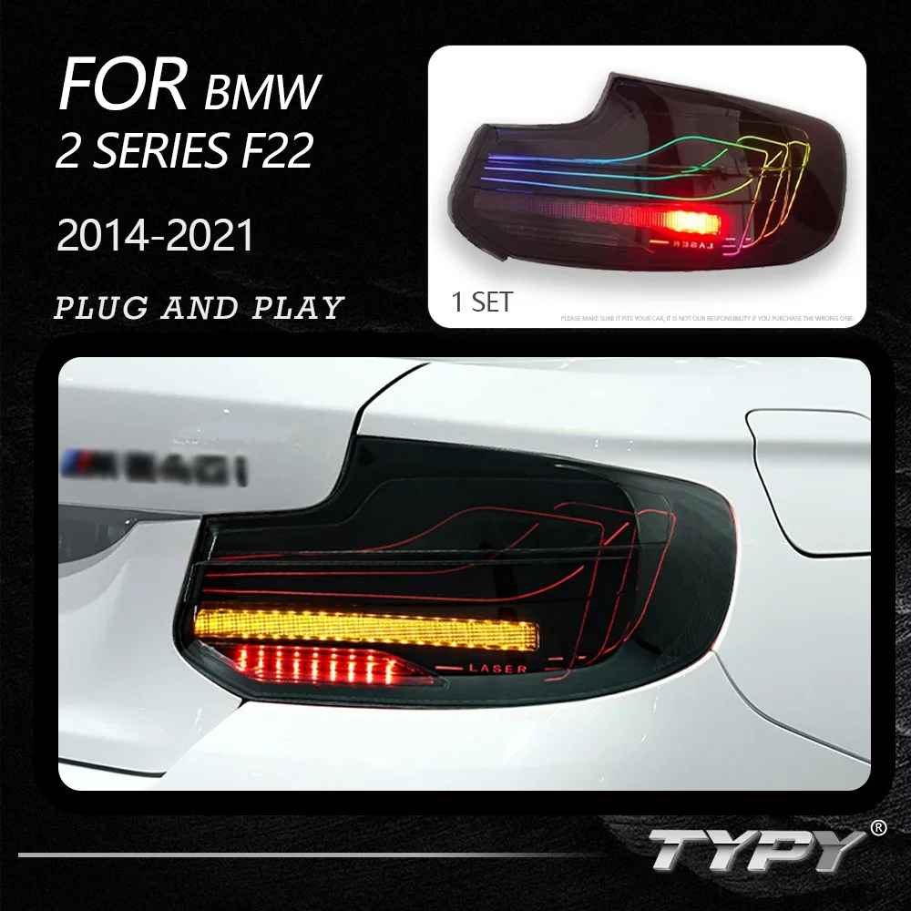 TYPY Dynamic Turn Signal Tail Lamp Automotive Accessories Upgrade Modified New LED For BMW 2 Series F22 Tailight 2014-2021 RGB