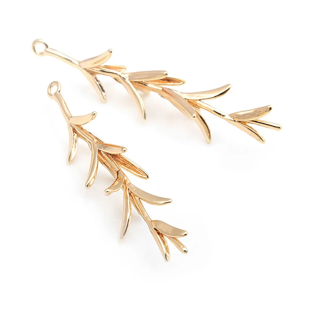 4PCS 18K Gold Color Brass Tree Branch Charms Pendants High Quality Diy Jewelry Making Necklace Earrings Accessories for Women