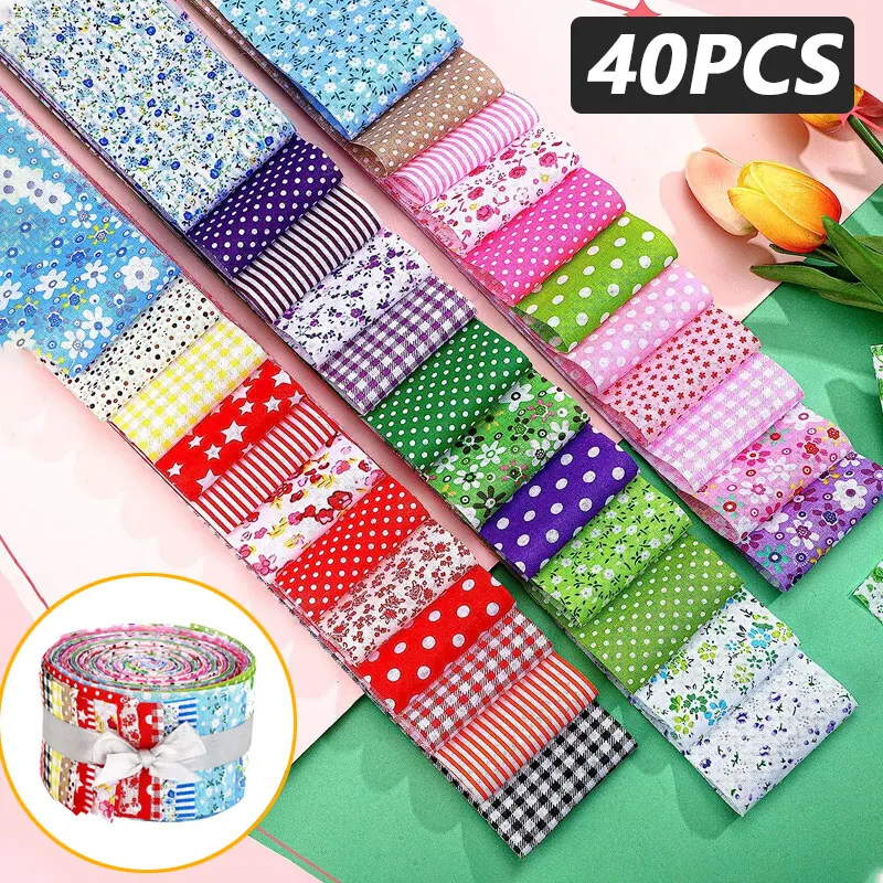 DIY Textiles Cotton Craft Fabric 40Pcs Handmade Sewing Splicing Cloth Kit Patterns Artcraft Make Clothes Material Package