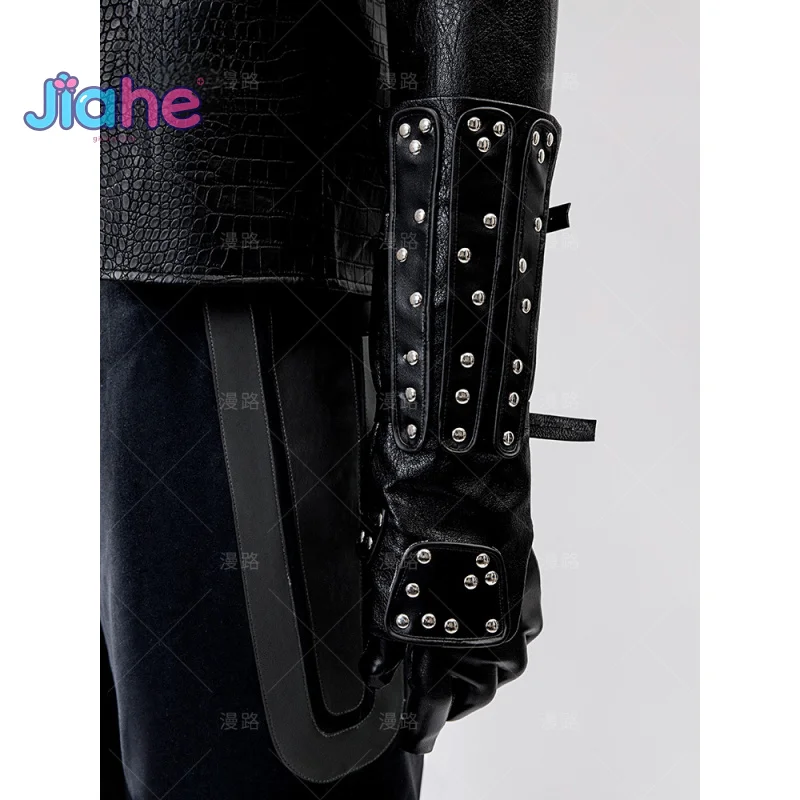 Witcher 5 Movie Geralt Cosplay The Costume Shoes معطف قفازات حزام الهالوين عالي الجودة من الجلد الأسود مجموعة الخيال للرجال