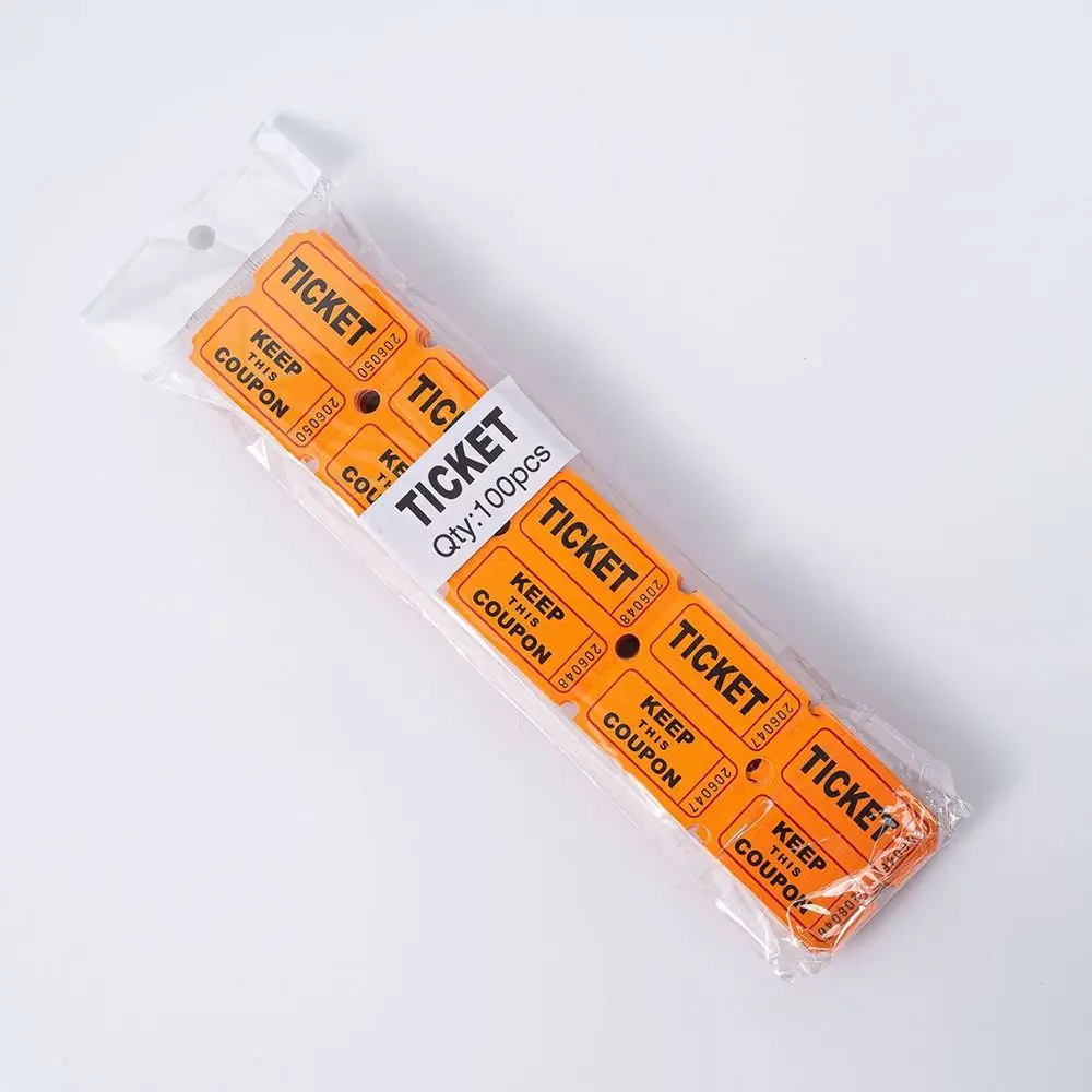 100Pcs For Classroom Raffle Tickets Drink Events Single Paper Labels Celebration Event Tickets Bulk Lottery Colorful