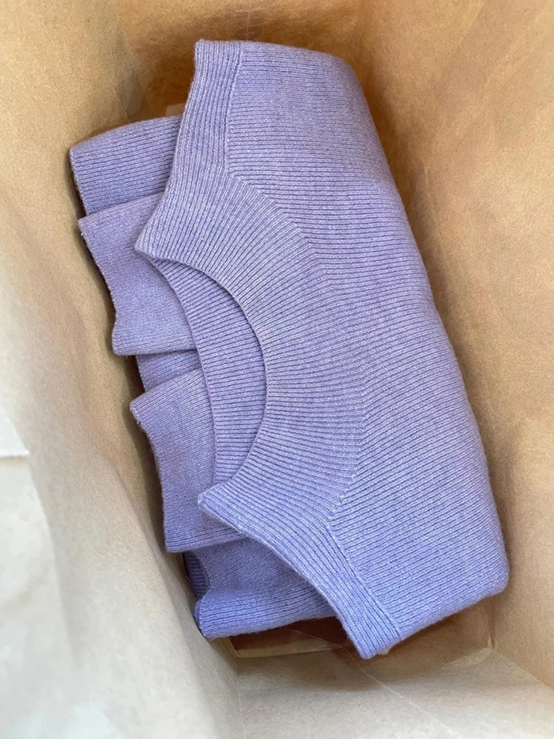 

French Sle Long Sve Knitted Sweater Women's Slim Fit Base Layer Purple Small Stand Collar Autumn Initial Season Inner Wear