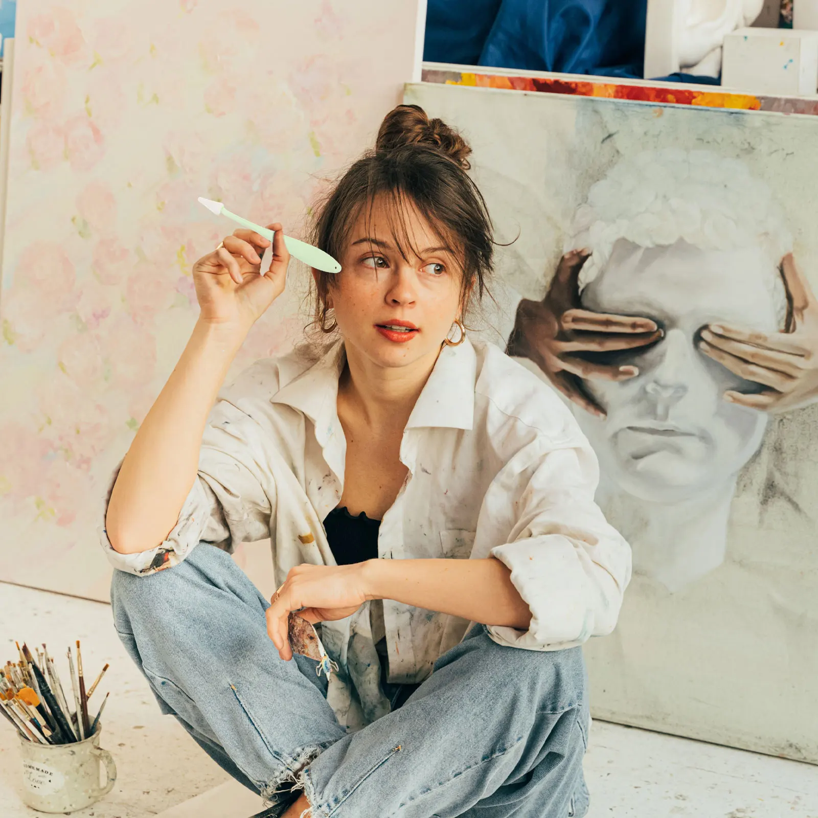 مجموعة خلاطات رسم مكونة من 4 قطع، ممحاة معقودة، تتضمن خلاطات فنية محمولة لمسح اللطخة، هدية رائعة للرسم #6