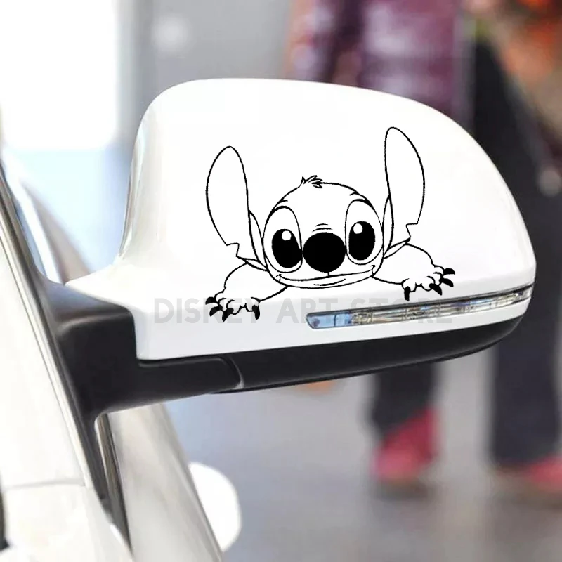 Funny Laptop Vinyl Sticker Stitch Is Peeping You Lovely Car Window Bumper Decals Decorative,  Cartoon Styling Toilet Decal Decor