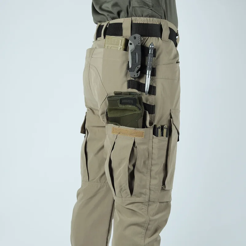 신상 남성 전술 바지 빠른 건조 멀티 포켓 카고 바지 캐주얼 전술 바지 내구성 작업 훈련 바지 루즈핏