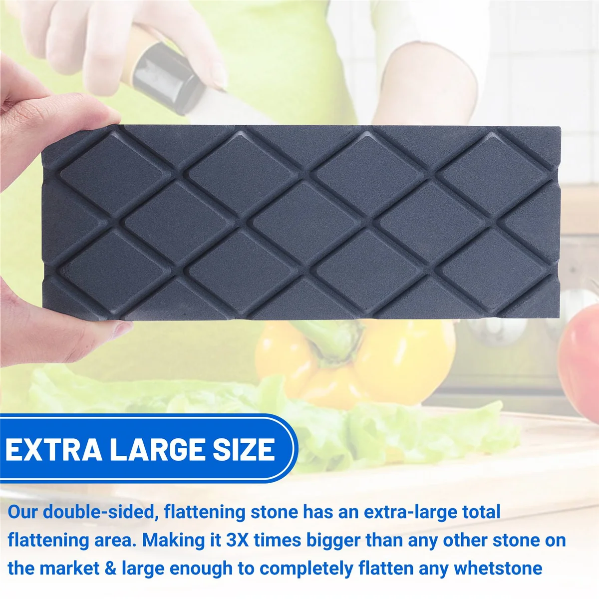 New Large Flattening Stone- Dual Grit Coarse/Fine Sharpening Stones Flattener- Diamond Grooves Whetstone Fixer