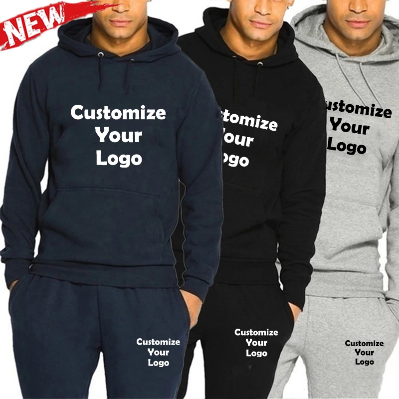 Customized New Fashion Tracksuits Unisex Casual Athletic Sets Two-piece:hooded Hoodie+Pants S-4XL