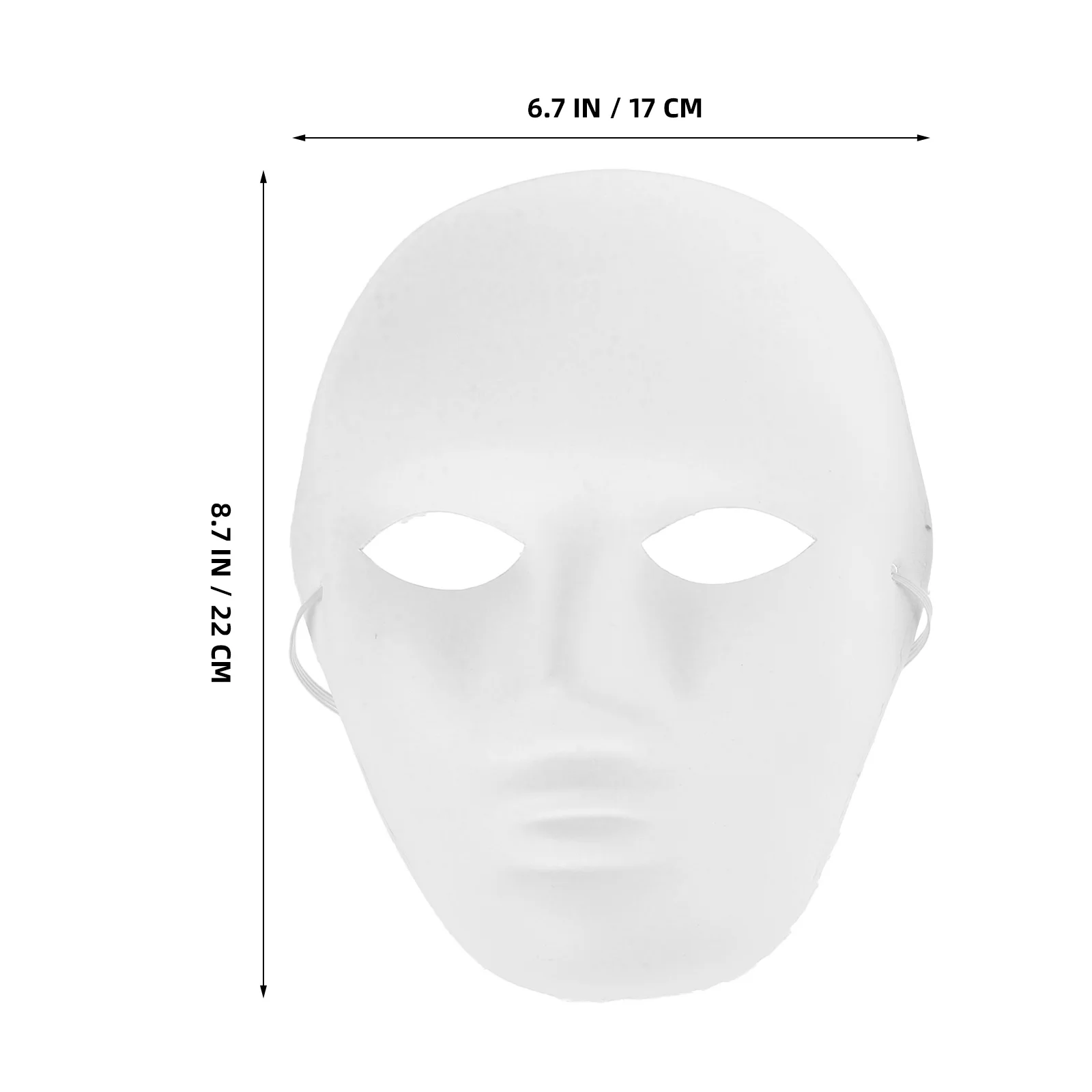 

8pcs Paper Pulp Diy Blank White Masks For Halloween Party Costume Masquerade Carnival Adult Face Men Women Scary Ghost