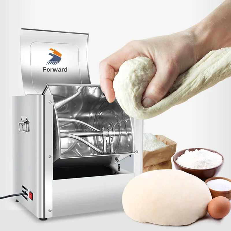 6KG 220V 850W 3-5mins 60rpm/min Kneading Dough Machine for Bread Cake Pizza Biscuits Noodle Dumplings Steamed Bun Wonton Wrapper