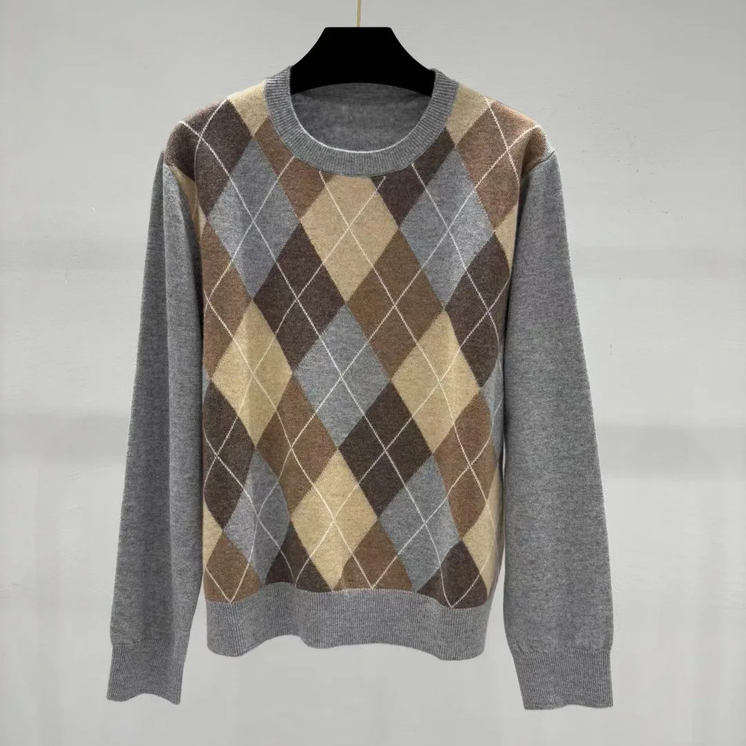 Women's Autumn Winter New Round Neck Wool Knitted Sweater Pullover Sweater