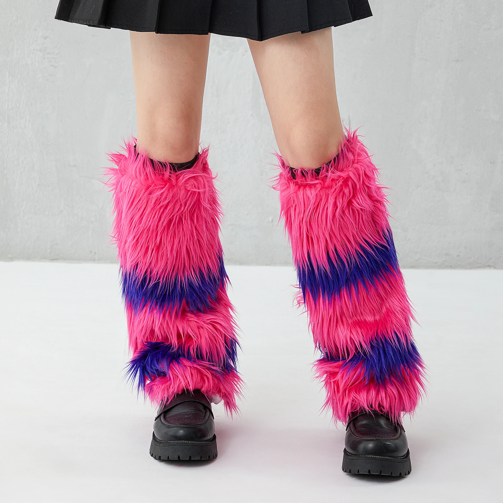 Douhoow Fashion Women Leg Warmers Y2k Ladies Girls Autumn Winter Knee Foot Cover Harajuku Fur Warm Boots Furry Leg Warmers