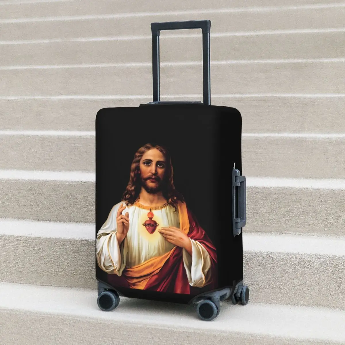 

Sacred Heart Of Jesus Suitcase Cover Fun Travel Protector Luggage Accesories Flight