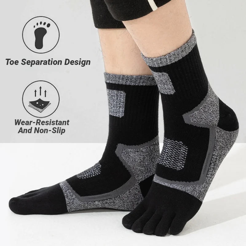 5 Pairs Toe Sport Short Socks Man Thick Compression Mesh Endurable Fitness Bike Run Outdoor Basketball Travel 5 Finger Socks