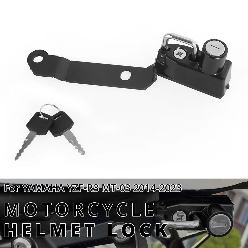 

For YAMAHA YZF-R3 MT-03 2014-2023 Motorcycle Helmet Lock Mount Hook with 2 Keys Side Anti-theft Security Alloy