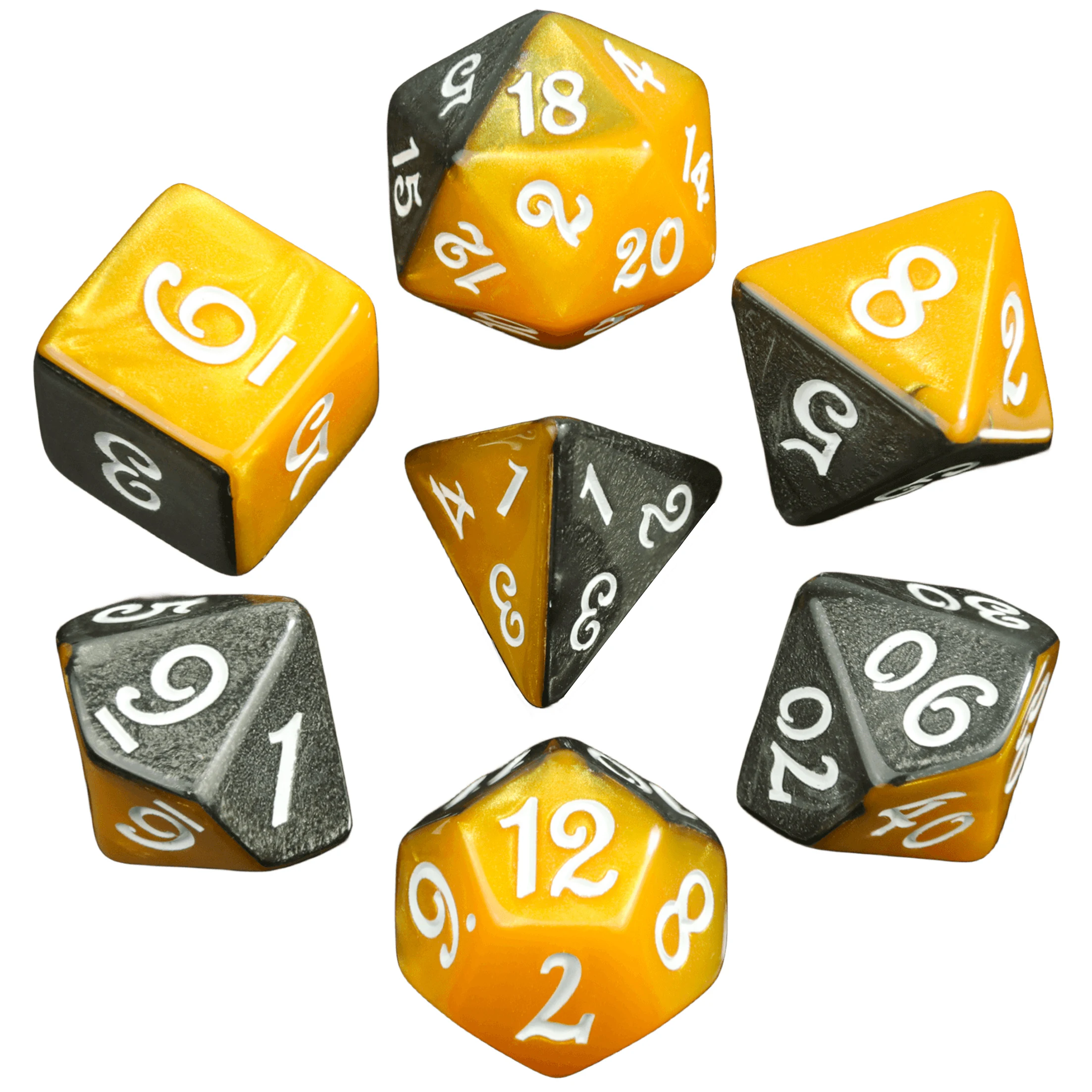 Incredible Mixed-color Polyhedral Board Game Dice with Clearly Printed Numbers for Funny Parties ,DND,RPG or Kid's Math Teaching