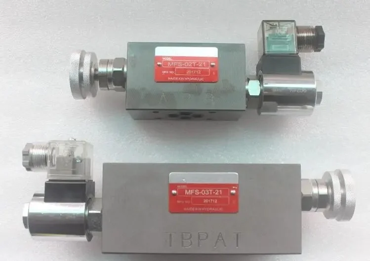 Hydraulic Stacked Electromagnetic Speed Control Valve MFS-02-T/MFS-03T Electromagnetic Throttle Valve