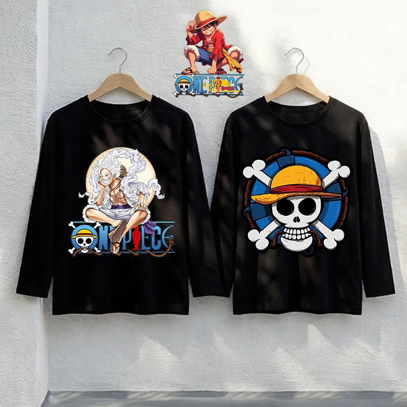 

Ones Piece Spring Streetwear TShirt Boys Thin Long Sleeve Pullover Cute Game Role Kids Sports O-neck Clothes Toddler Anime Tops