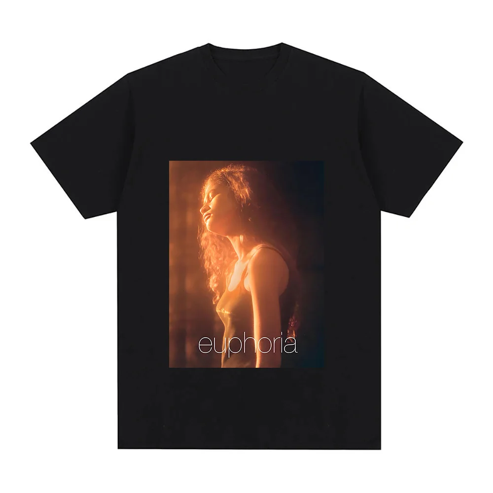 T-Shirt Euphoria Season décontracté à col rond avec impression graphique, vêtements féminins en coton de haute qualité, t-shirts unisexes