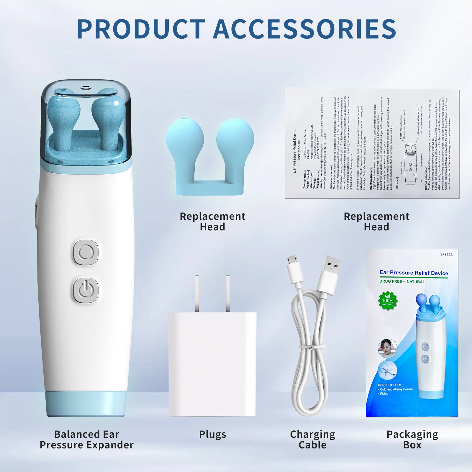 Ear Pressure Relief Device,Ear Pressure Expander,Balanced Ear Pressure to Relieve Tinnitus and Earache,Single Side Plug Design