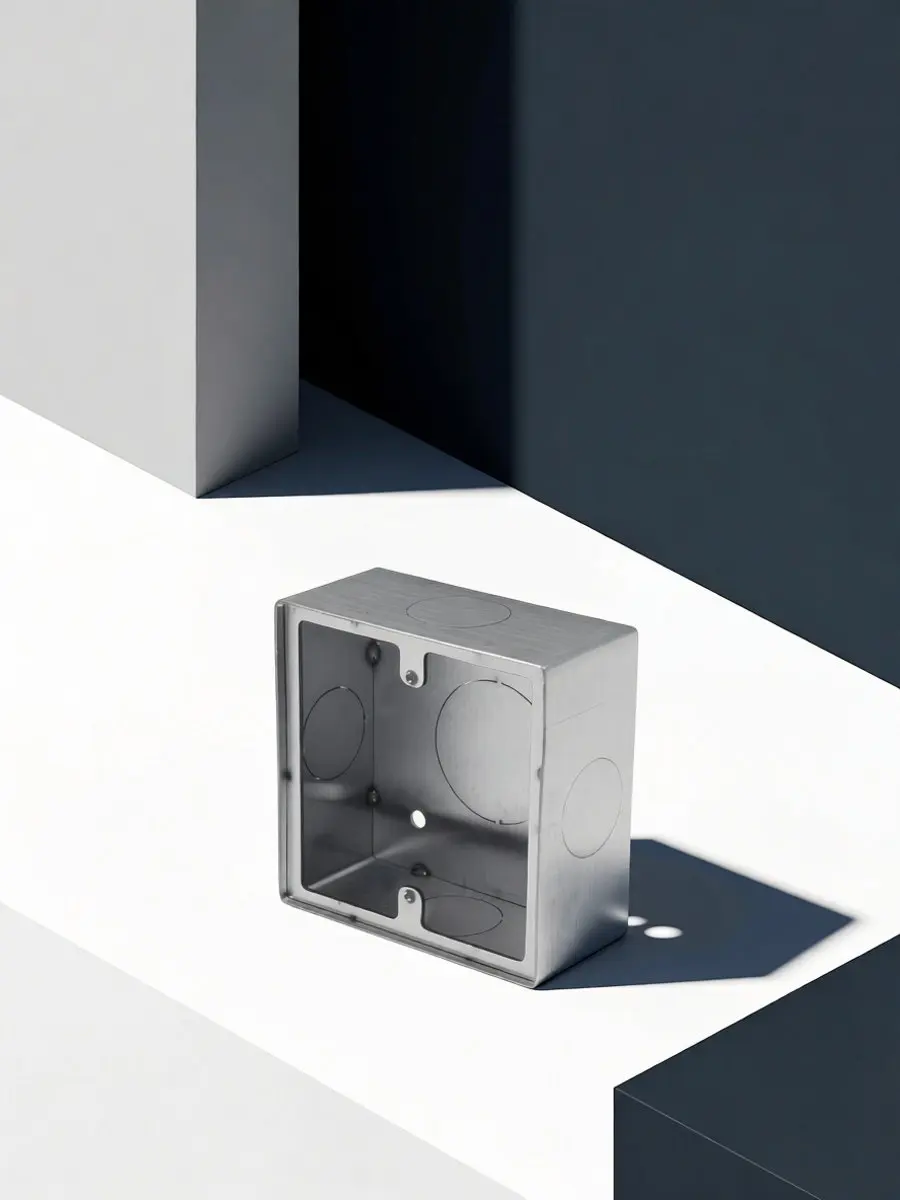 2Pcs 86 Type Stainless Steel Surface Mount Box Fireproof Electrical Junction Box for Wall Outlet Socket Panel Heavy Duty Safe