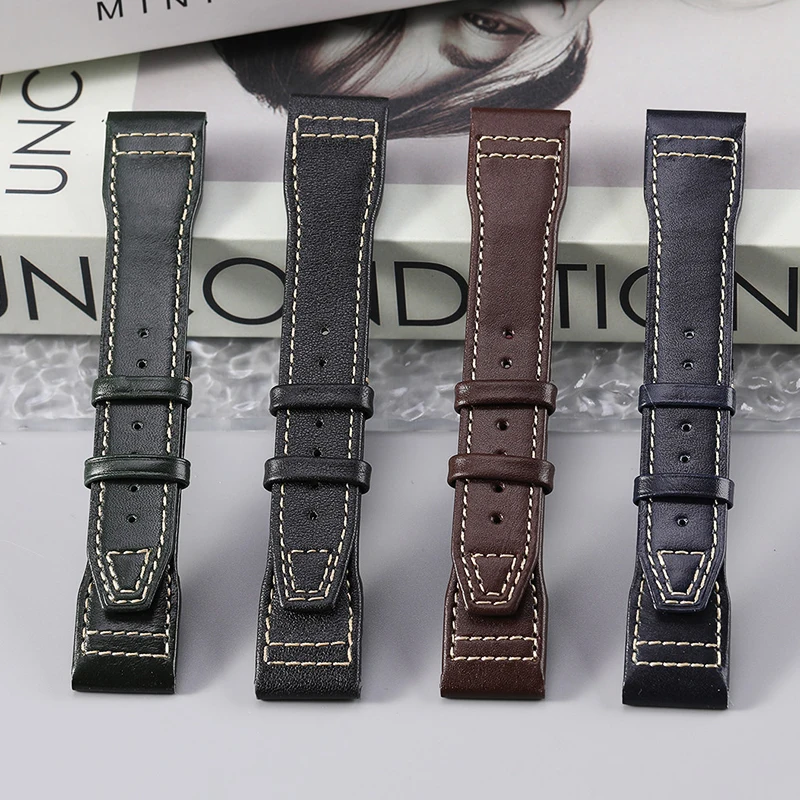 20-21mm-quick-release-italian-calfskin-strap-for-iwc-pilot-mark-18-spitfire-series-genuine-leather-wristband-replacement-for-men