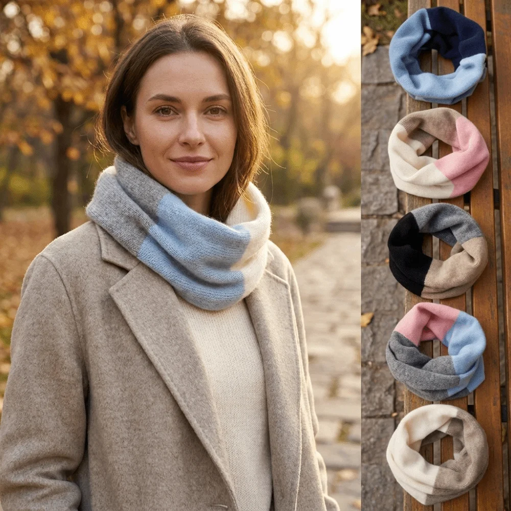 Infinity Scarf Knit - Soft Splicing Color Infinity Scarf Knitted