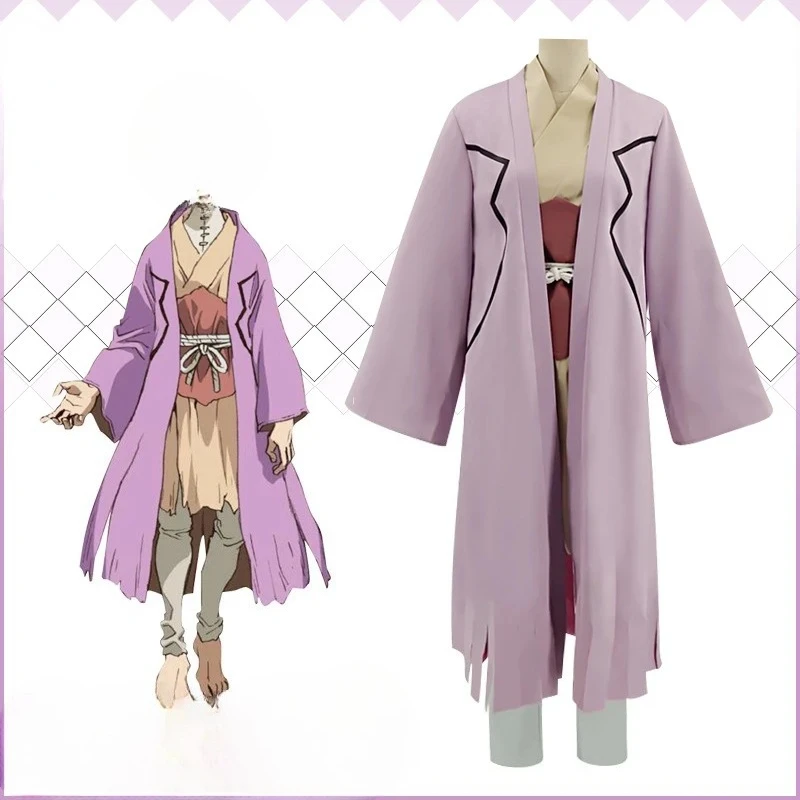 

Anime STONE Asagiri Gen Full Set Top Pants Trench Unisex Adult Halloween Party Costume Stage Performance Uniform