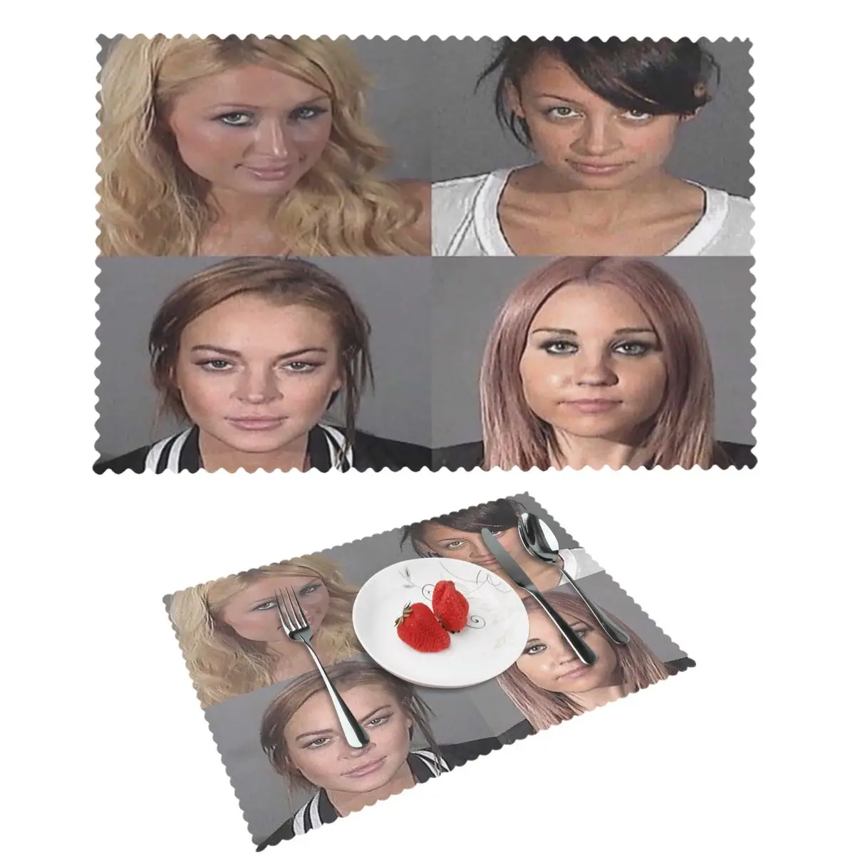 

Iconic Mugshot Placemat Non-Slip Plate Mat For Dining Table Bowl Coaster Home Decor Super Absorbent Mats