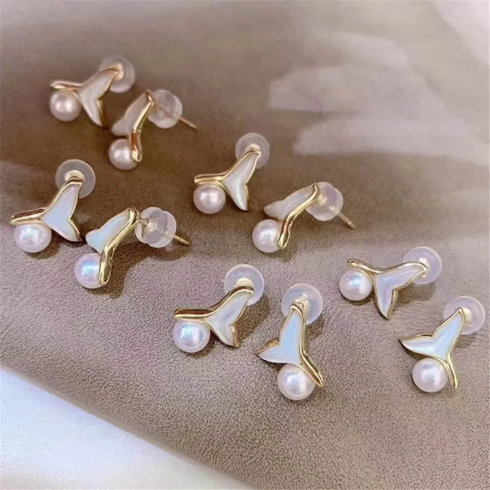 925 Silver Pearl Beads Stud Earrings Setting Base Diy Jewelry Making Findings&Components No Pearl E021