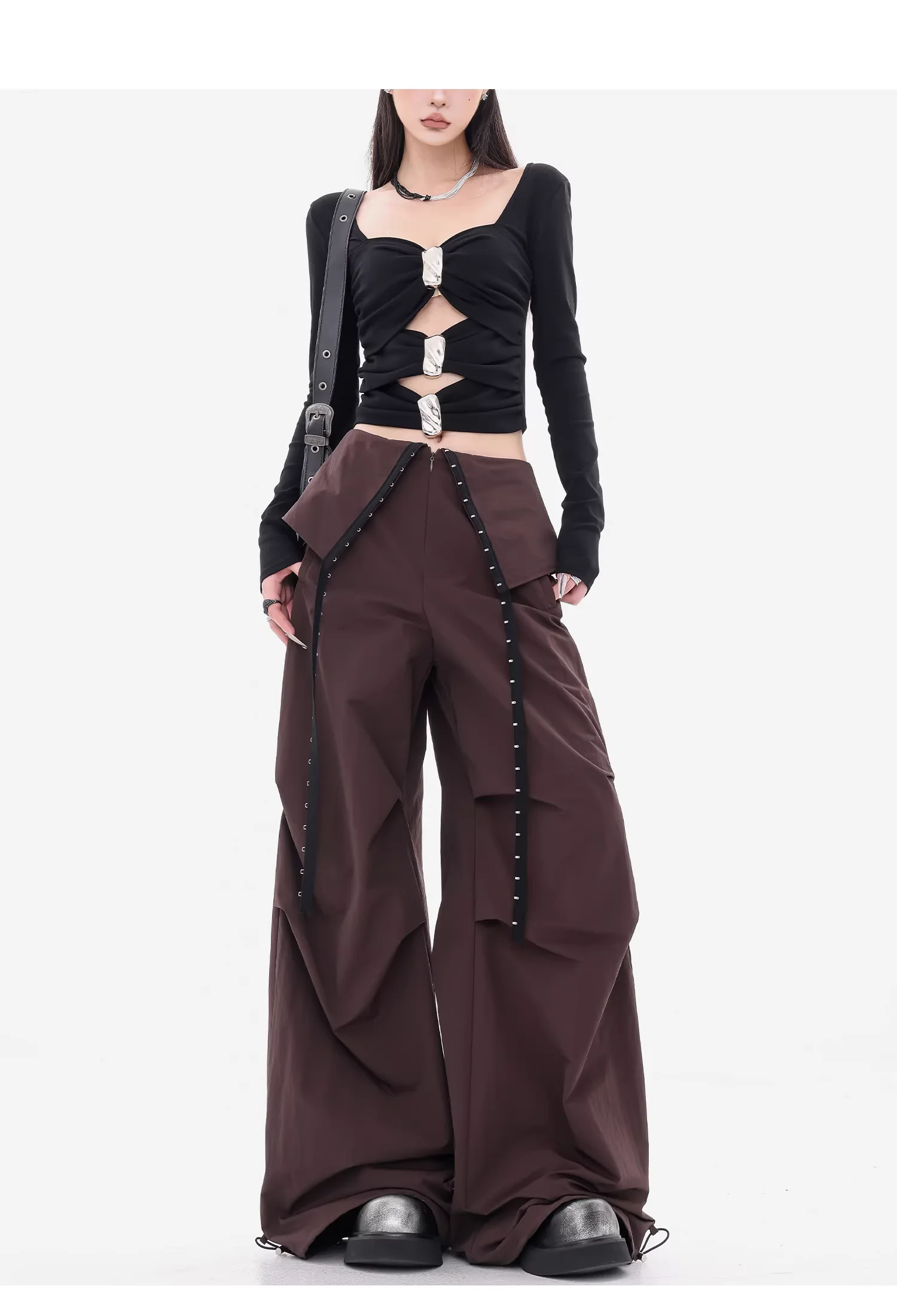 Spring Autumn New Loose Versatile Leisure Floor Pants Fashion Girl Age Reduction Personality Street Solid Color Vintage Trousers