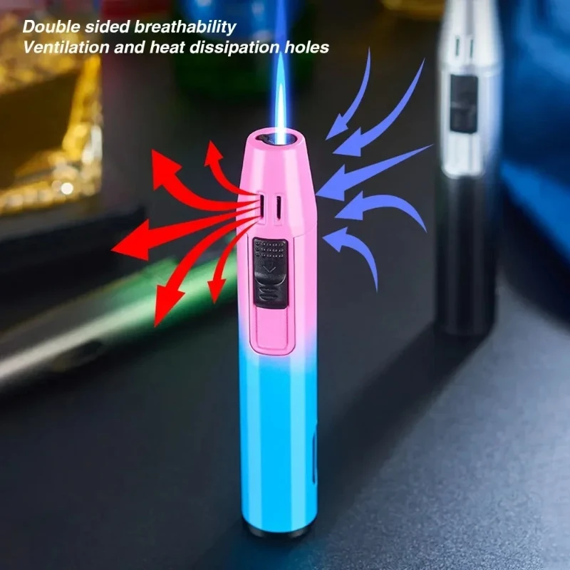 

Pen style Compact and Slim Spray Gun Inflatable Lighter Portable Outdoor Windproof Cigar Cigarette Accessories Smoking Gift