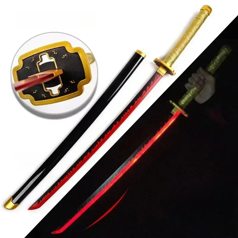 31/40 inch Glow Demon Slayer Katana Lichtgevende Zwaard LED Licht Kyoujurou Anime Cosplay Prop Echte Japanse Katana Samurai Lightsabre