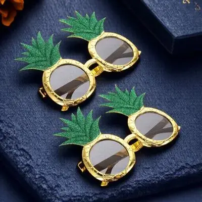 قطعتان من النظارات الشمسية الفاكهة بتصميم أناناس فريد من نوعه، نظارات حفلات مريحة وخفيفة الوزن لمهرجانات أعياد الميلاد وحمام السباحة على الشاطئ #6