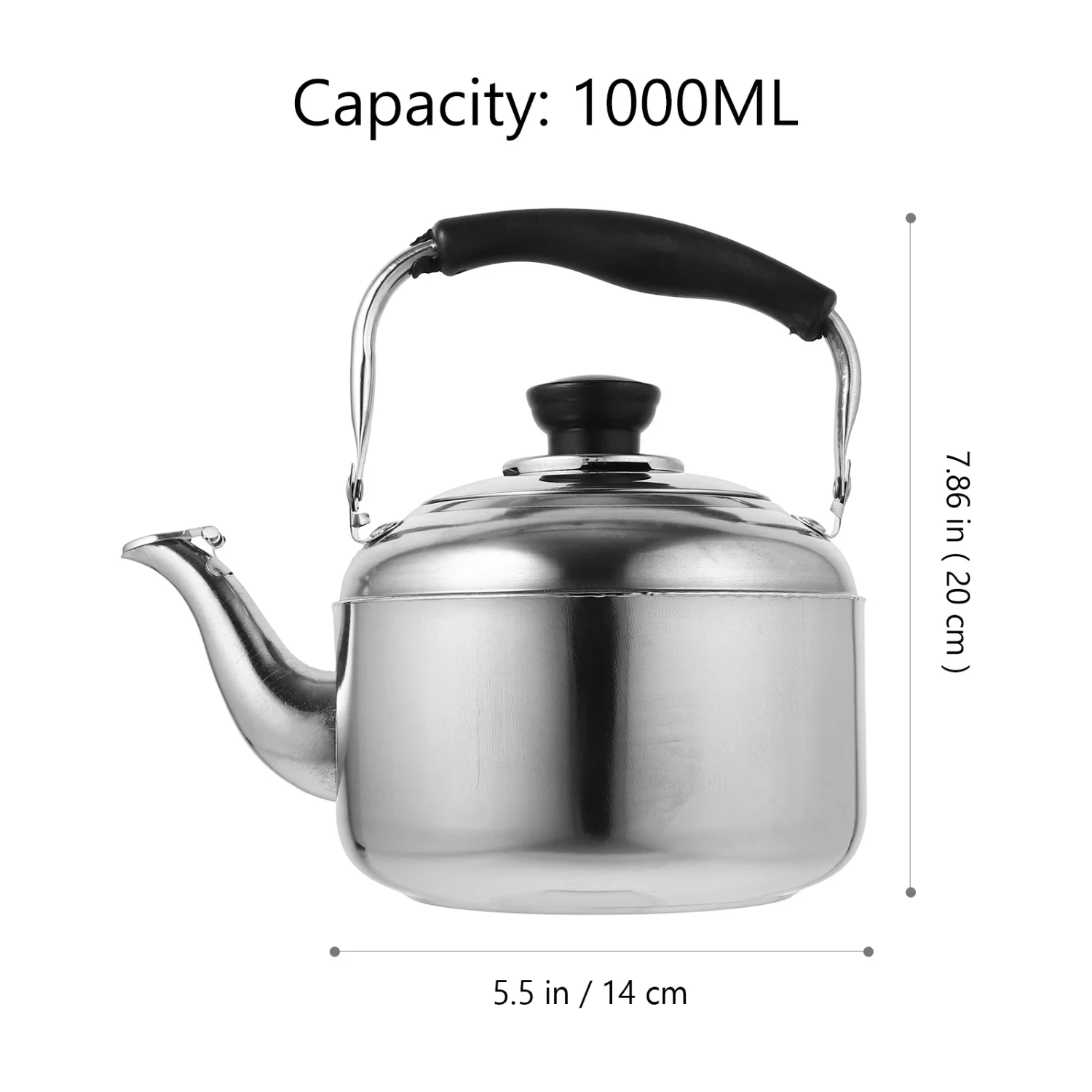 Camping Stainless Steel Whistling Tea Kettle Pot for Gas Stove, Induction, Hot Water, Coffee, and Boiling - Durable Outdoor Tea 