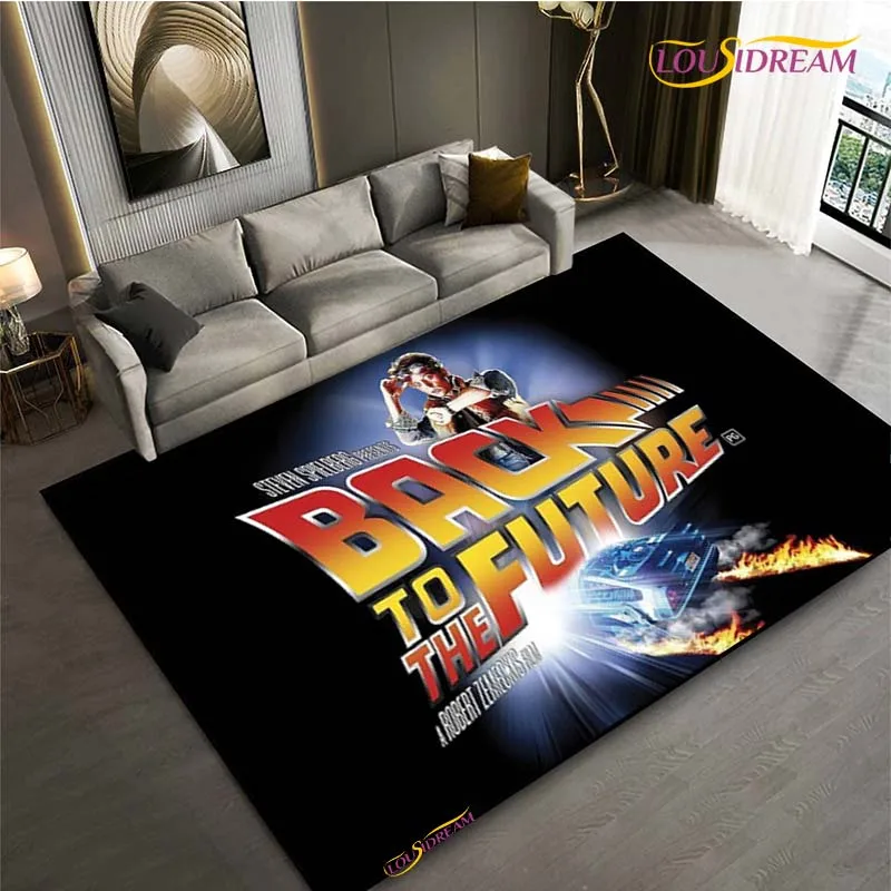 Back To The Future Movie UnSlip Area Rug for Living Room,Bedroom,Playroom,Kitchen,Door Floor Mat Home Decor Carpet Gift Alfombra