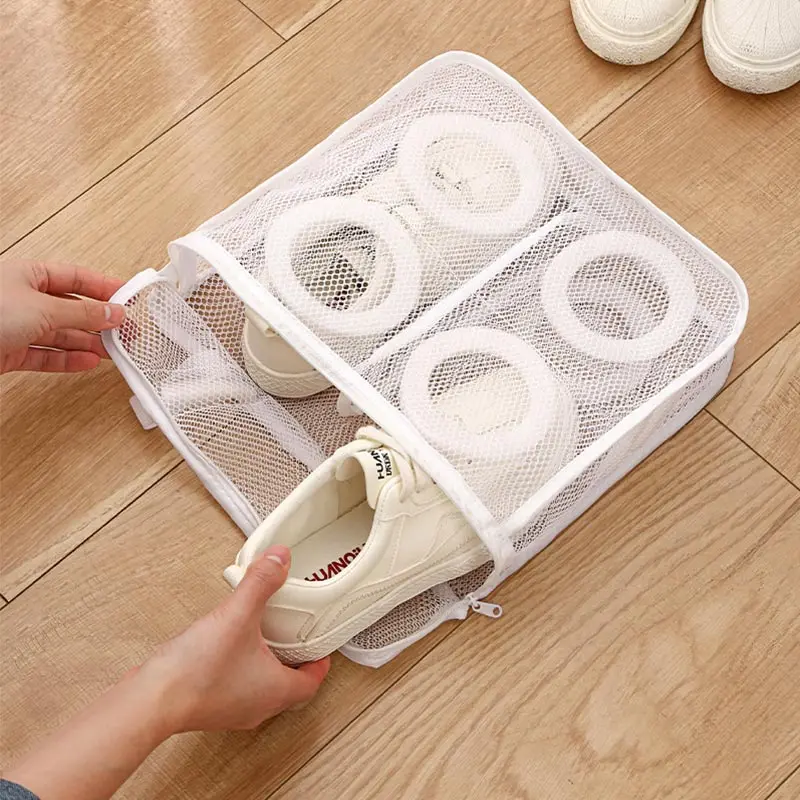 Washing Machine Shoe Bag,Home Lazy Anti Deformation Shoe Mesh Cover,Shoe Specific Washing Bag,Can Hang Shoe Bag For Sun Drying