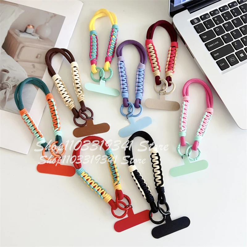 

Cute Color Braided Rope Lanyard Keychain Anti-lost Wrist Strap Cord For Phone For Bag Camera Universal Girl Charm Hanging Rope