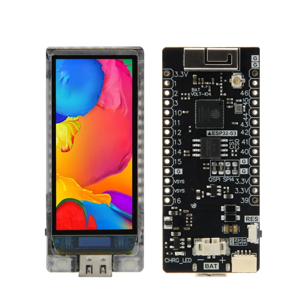 T-Display-S3-AMOLED Development Board 1.91-inch AMOLED ESP32-S3，2 Programmable Keys SPI or QSPI Interface