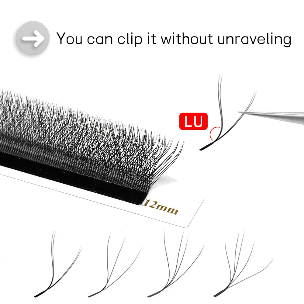 MAIXIAOQI L/LU/M Curl YY 3D 4D 5D W Shape Eyelash Extension Hand Woven Soft Light Natural Lashes Premade Volume Fan Eyelashes