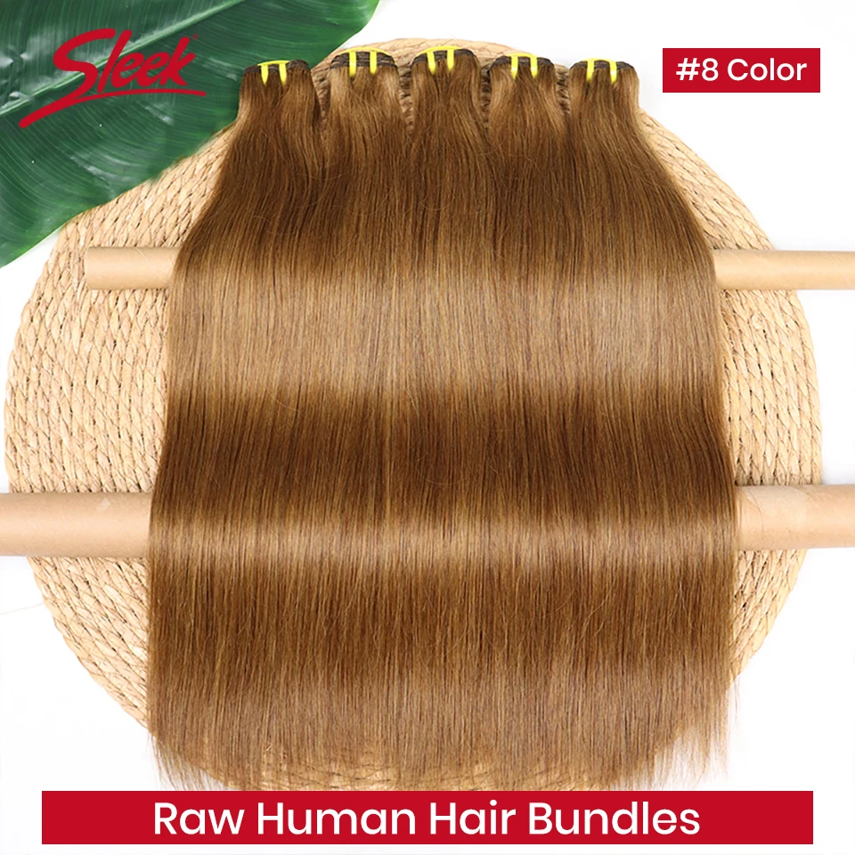 

# Набор из 8 цветных прямых пучков натуральных человеческих волос из Малайзии, необработанные, витые, двойной шов, 12А, класса Remy