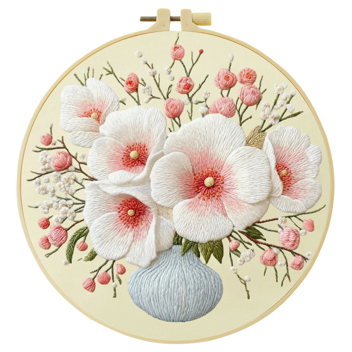 1 Stück 20X20CM/15X15CM 7,87/6,3 Zoll Blumen-Stickerei-Starter-Kit DIY-Kit DIY-Stickerei-Set Handarbeiten Nadelkunst – Detail 3